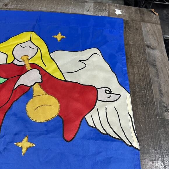 Joy Angel Blowing Trumpet Christmas Holiday Yard Banner Outdoor Flag - Picture 9 of 11